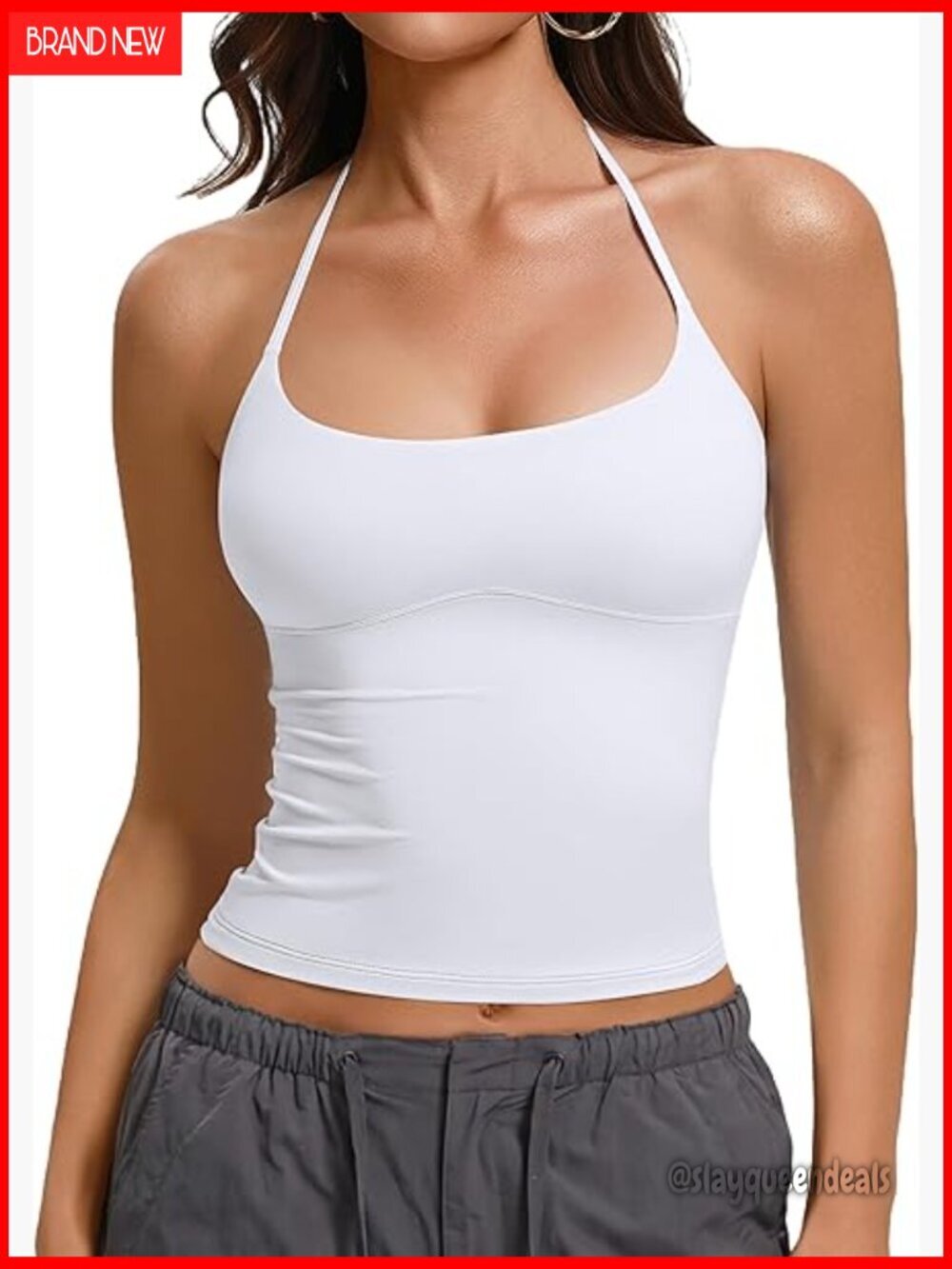 Sexy Halter Backless Double Lined Tank Top Y2K Crop Top